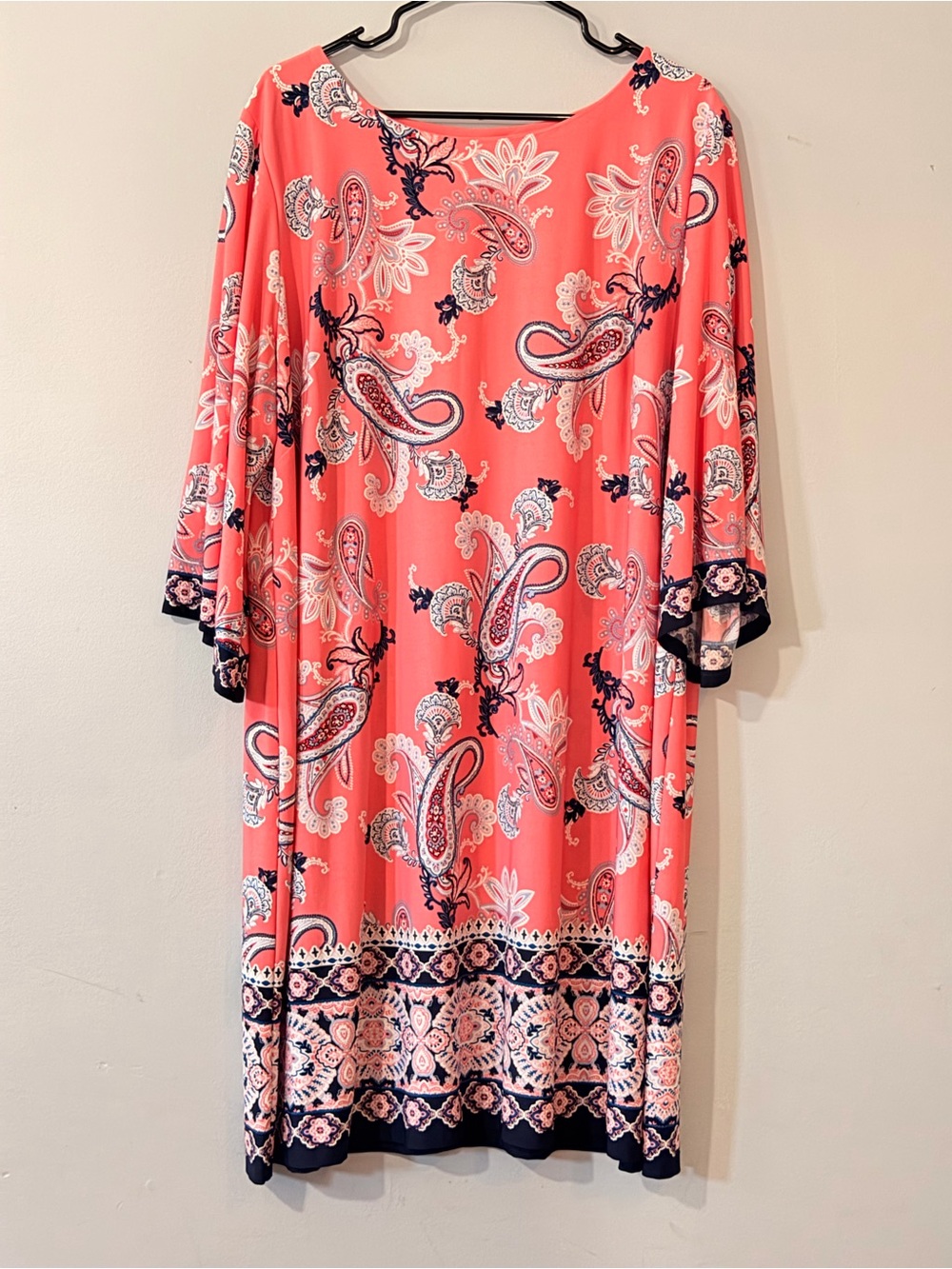 Studio One Coral Paisley Midi Dress